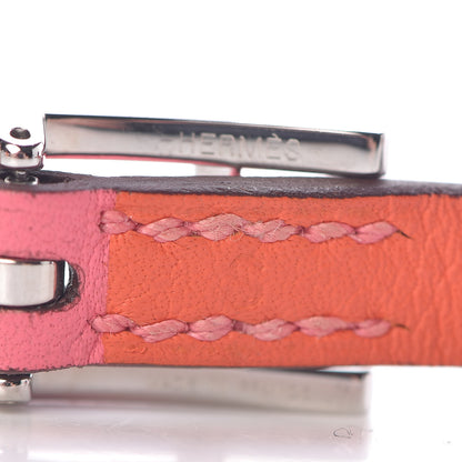 Hermes Swift Behapi Double Tour Reversible Bracelet S Rose Azalee Orange Poppy 4 of 7