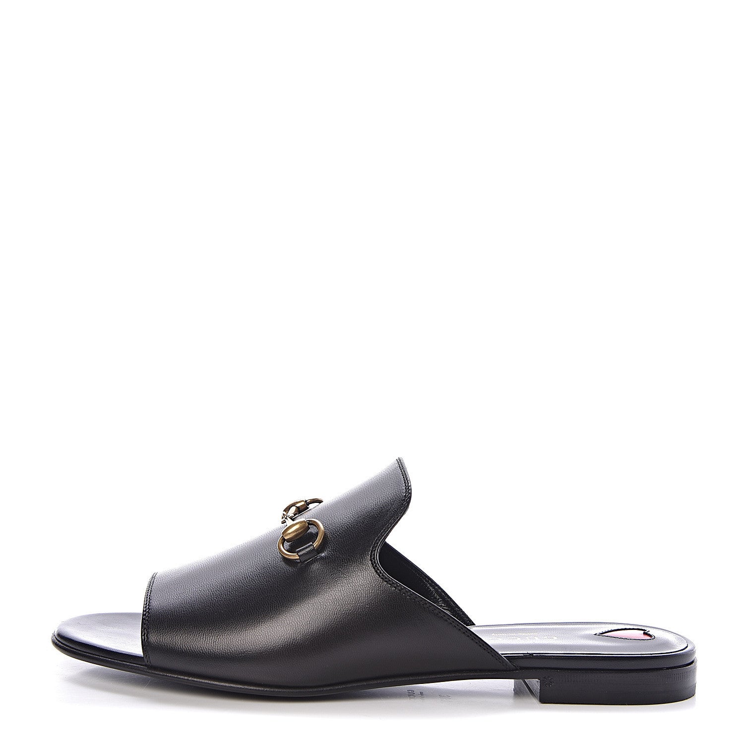 Gucci Malaga Kid Horsebit Slide Sandals 38.5 Black 1 of 10