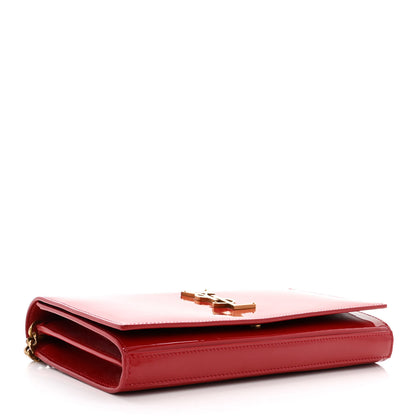 Saint Laurent Patent Calfskin Monogram Kate Wallet On Chain Rouge Eros 4 of 10