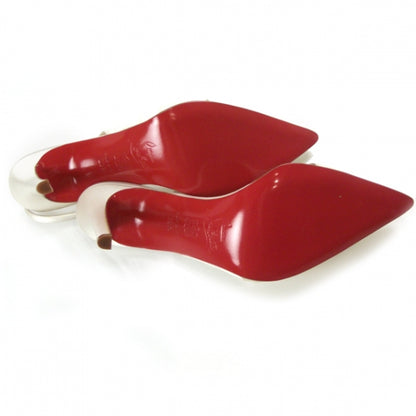 Christian Louboutin Satin Slingback Pumps 39.5 Ivory 4 of 8