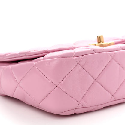 Chanel Lambskin Quilted Small Lacquered Chain Flap Pink 9 of 10