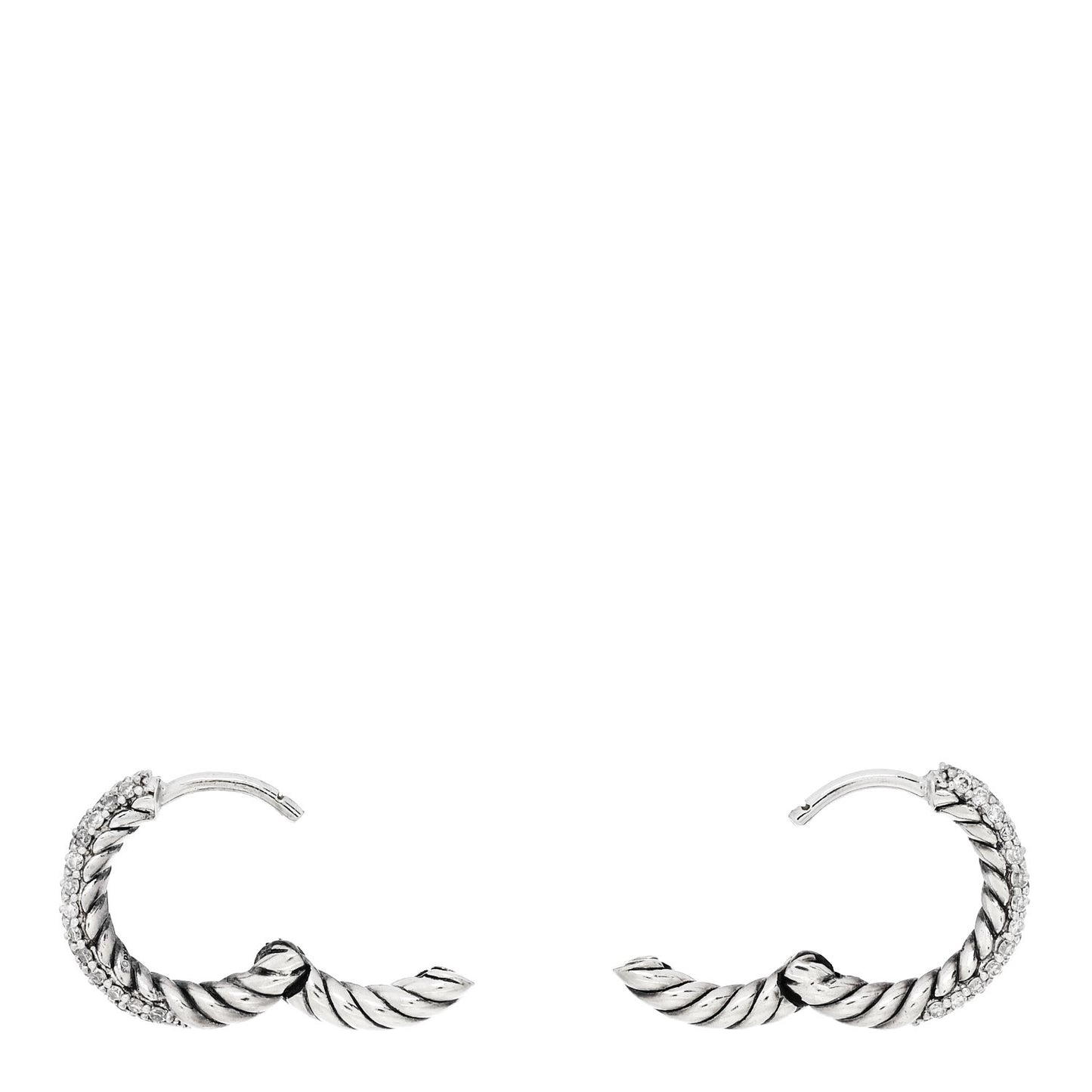 Sterling Silver Diamond Petite Pave Huggie Hoop Earrings