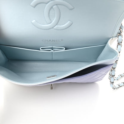 Chanel Perforated Lambskin Quilted Medium Double Flap Light Blue Light Purple White 5 of 9