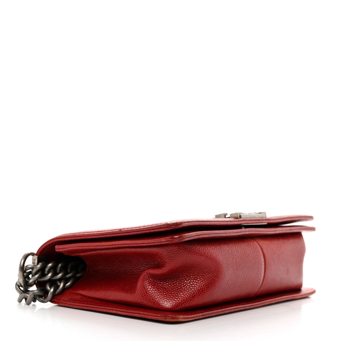 Caviar Quilted Medium Boy Flap Dark Red