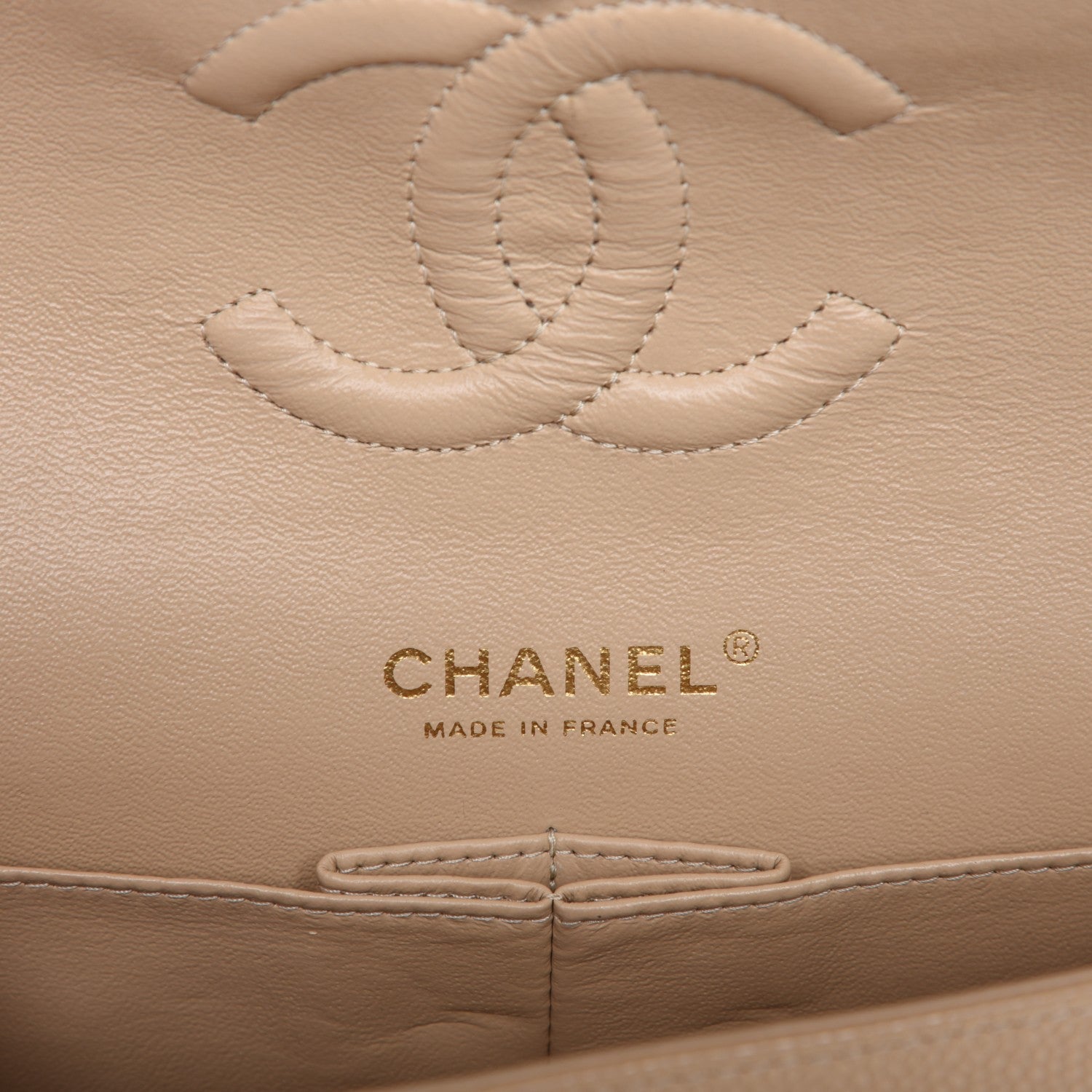 Chanel Caviar Quilted Medium Double Flap Beige Clair 6 of 8