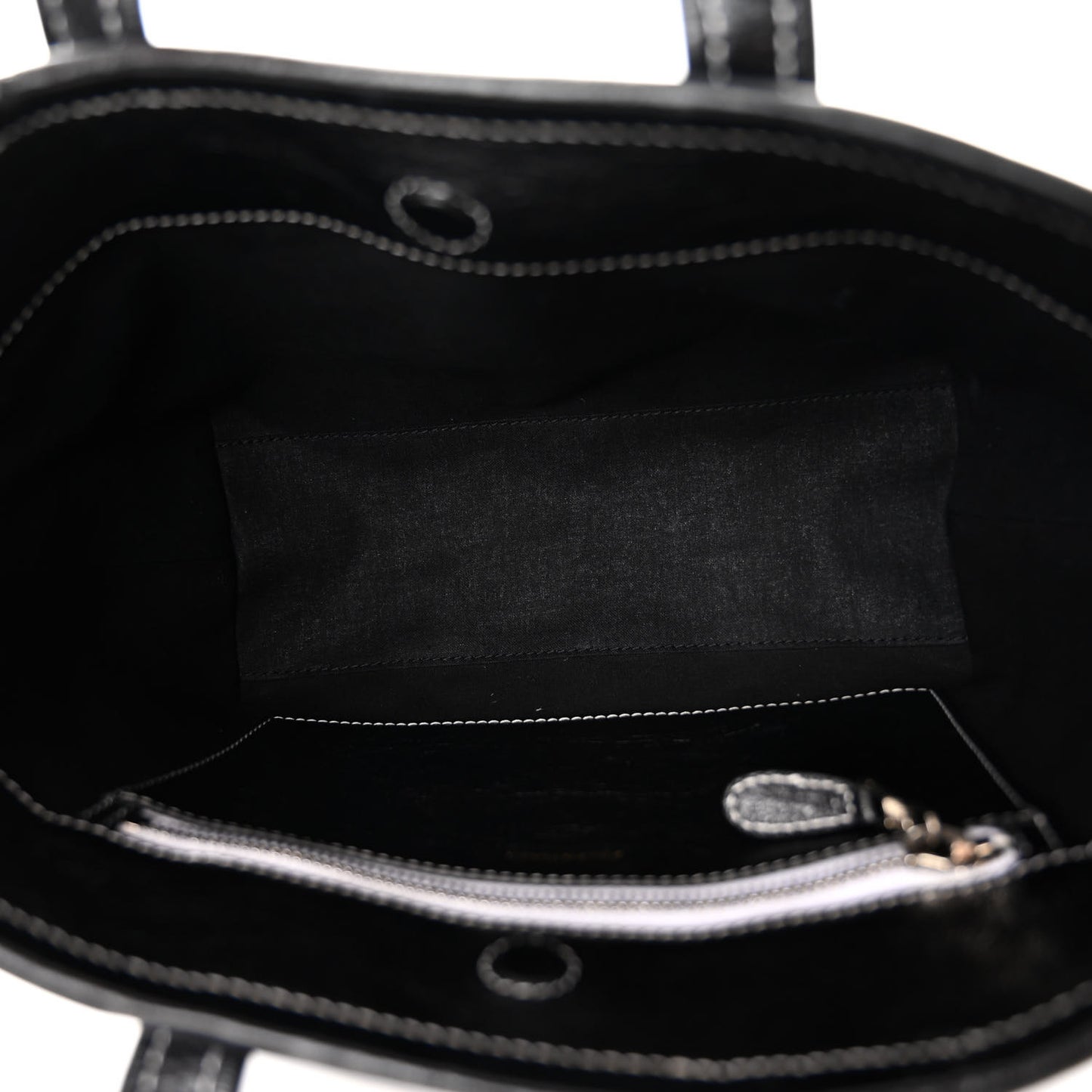Agneau Arena Striped Patchwork Small Barbes East West Shopper Black White
