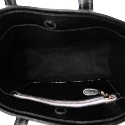 Balenciaga Agneau Arena Striped Patchwork Small Barbes East West Shopper Black White 5 of 9
