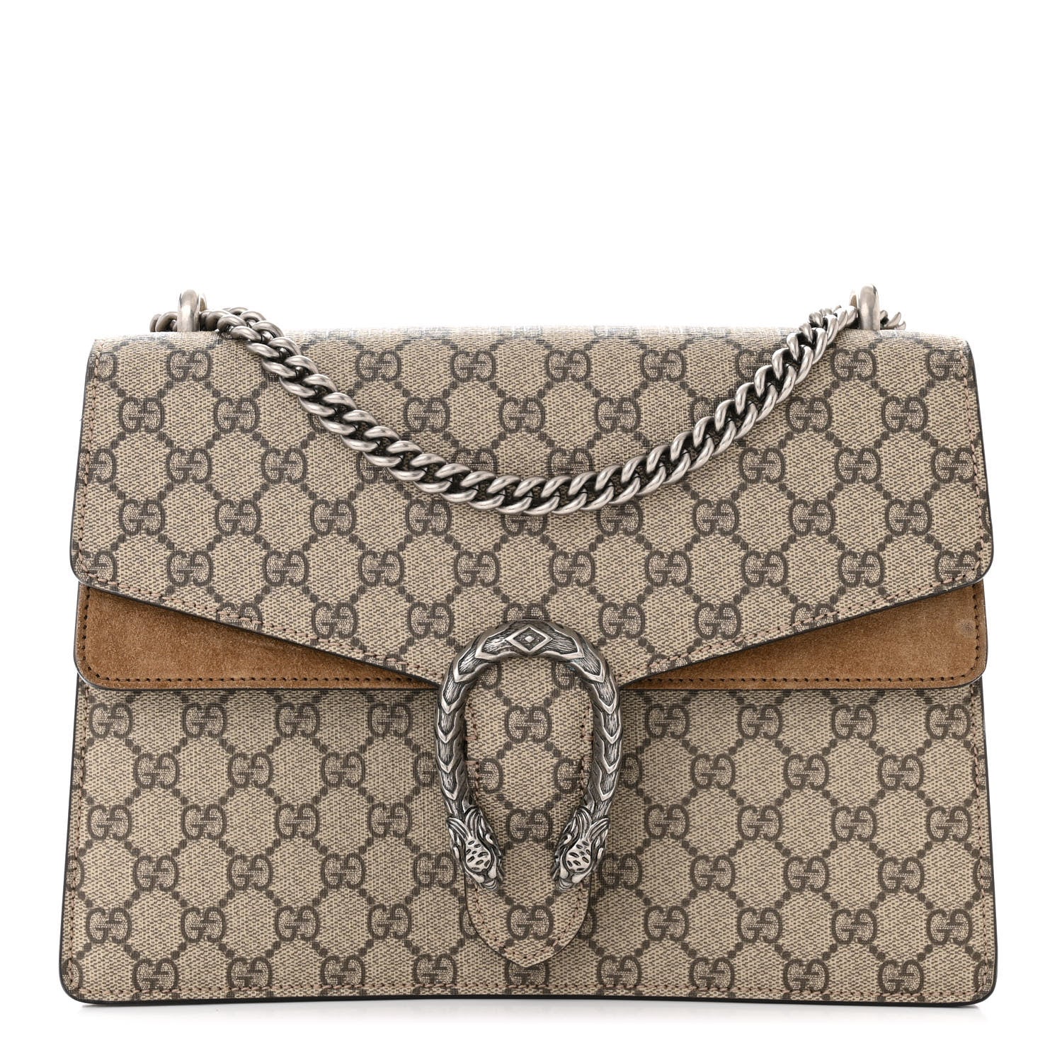 Gucci GG Supreme Monogram Medium Dionysus Shoulder Bag Taupe 1 of 10