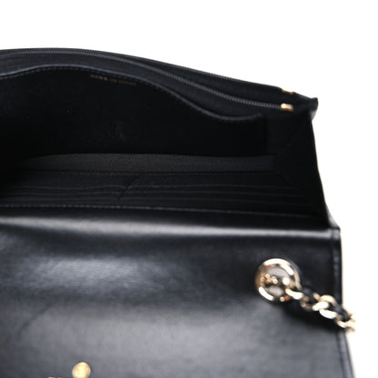Chanel Lambskin Quilted Crystal CC Wallet On Chain WOC Black 5 of 11