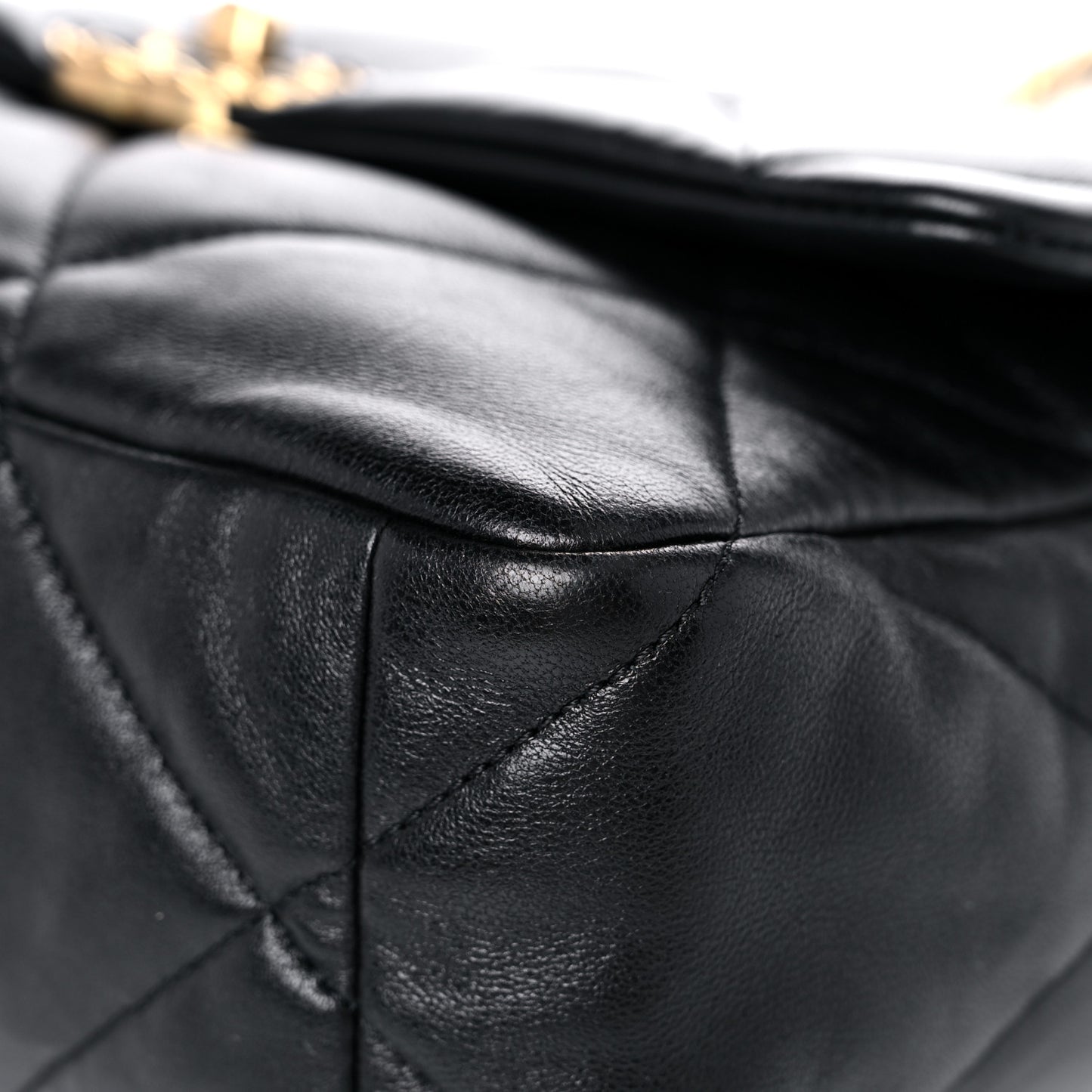 Lambskin Quilted Large Chanel 19 Flap Black