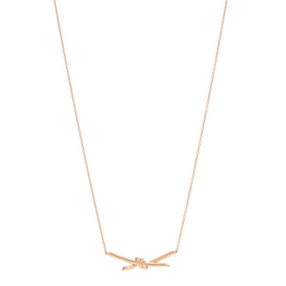 Tiffany 18K Rose Gold Knot Necklace 1 of 4