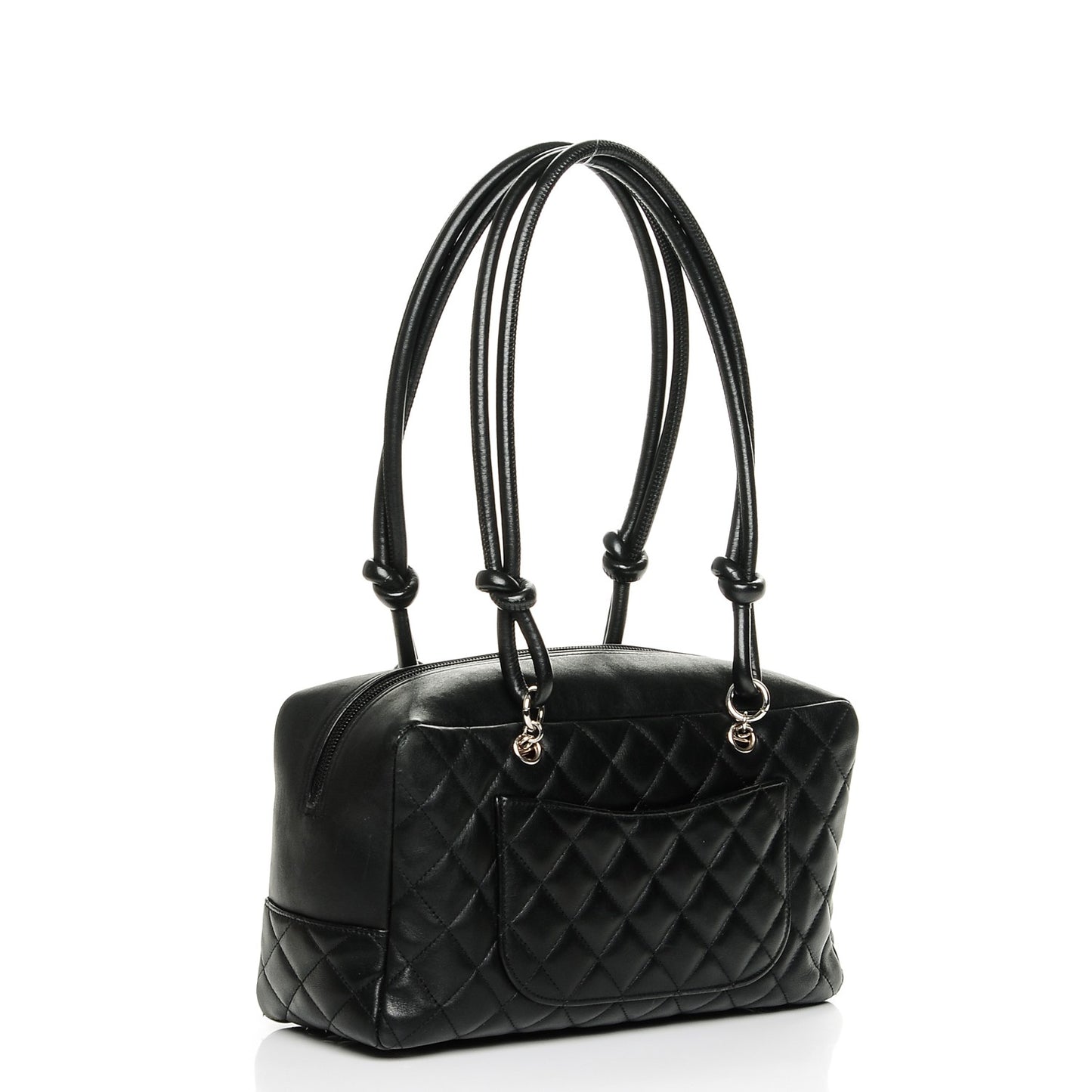 Calfskin Quilted Large Cambon Bowler Black
