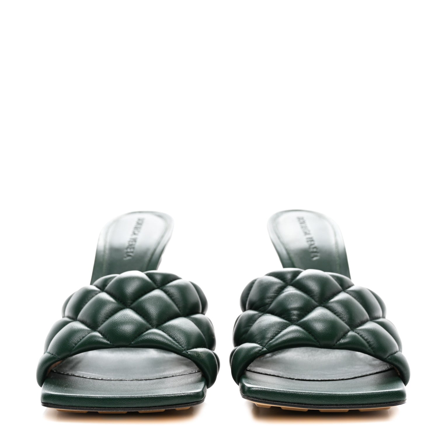 Bottega Veneta Nappa Matelasse Padded Mule Sandals 39 Pine Green 2 of 9