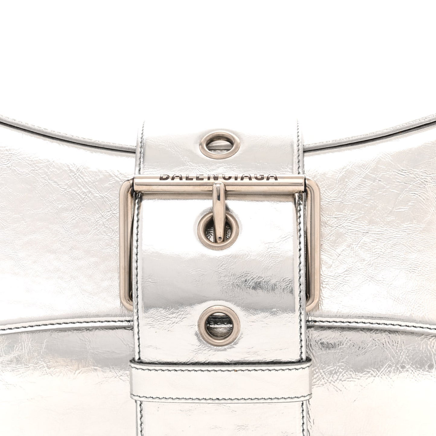 Smooth Metallic Calfskin Large Lindsay Shoulder Bag Silver