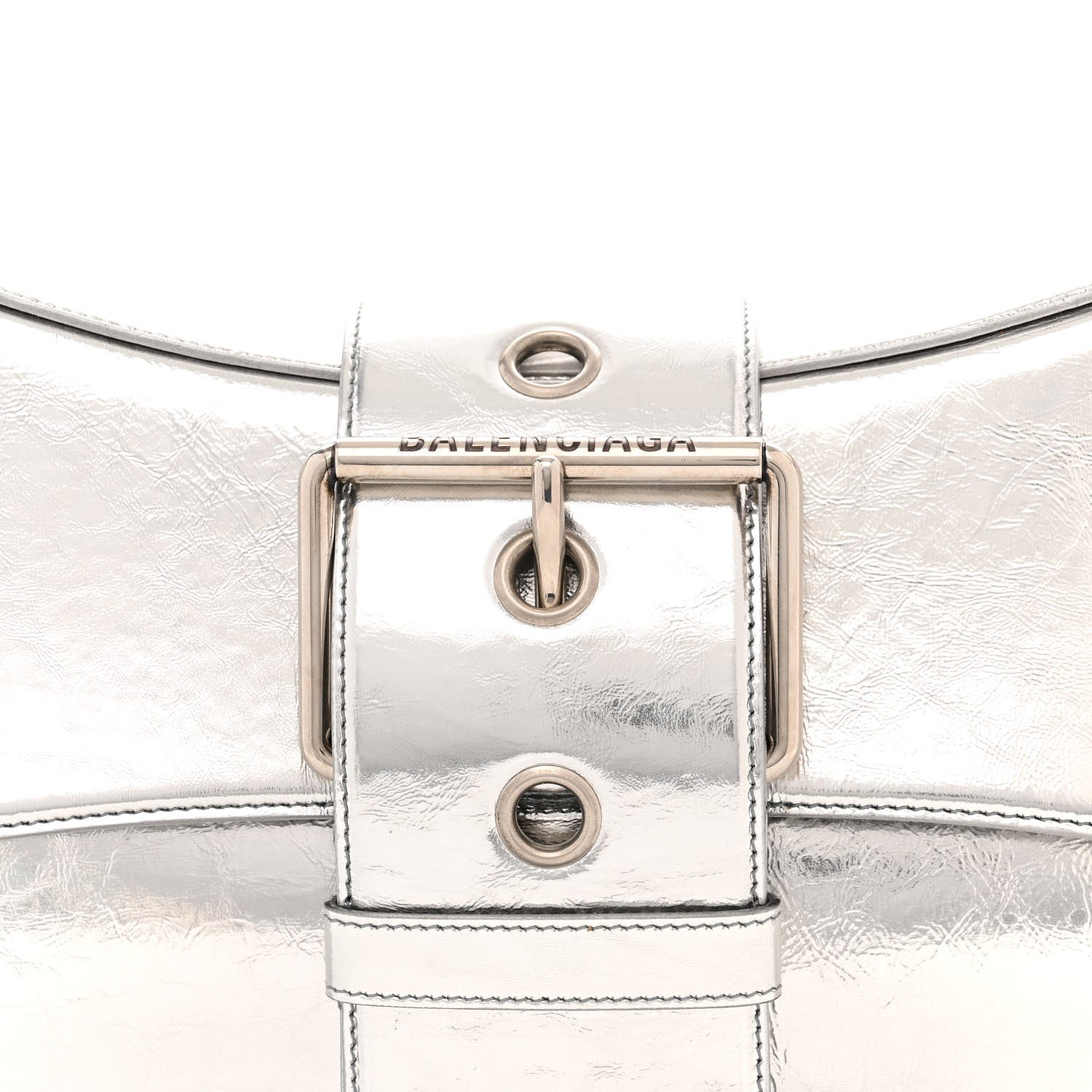 Balenciaga Smooth Metallic Calfskin Large Lindsay Shoulder Bag Silver 8 of 20