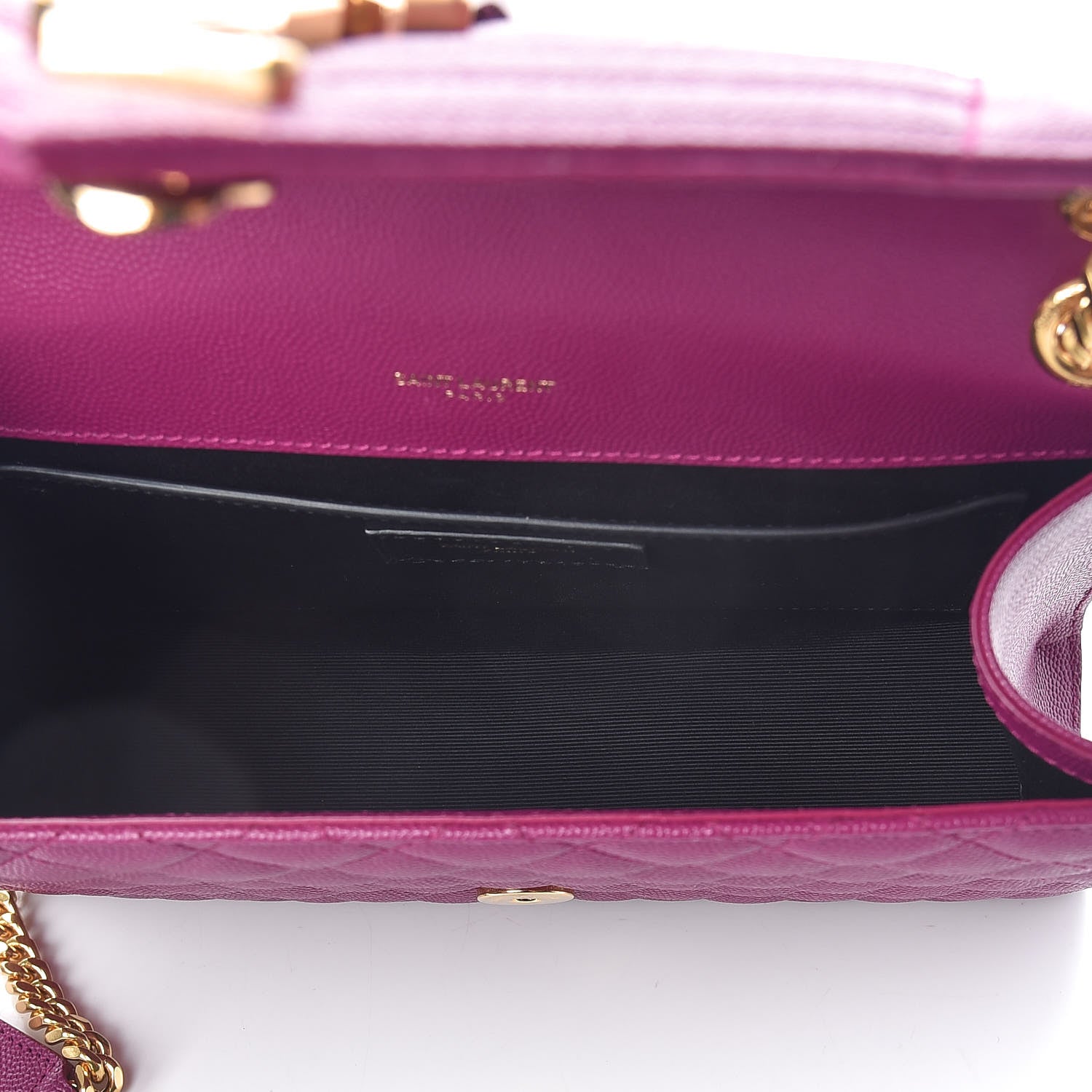 Saint Laurent Grain De Poudre Medium Tri-Quilt Monogram Satchel Purple 5 of 10