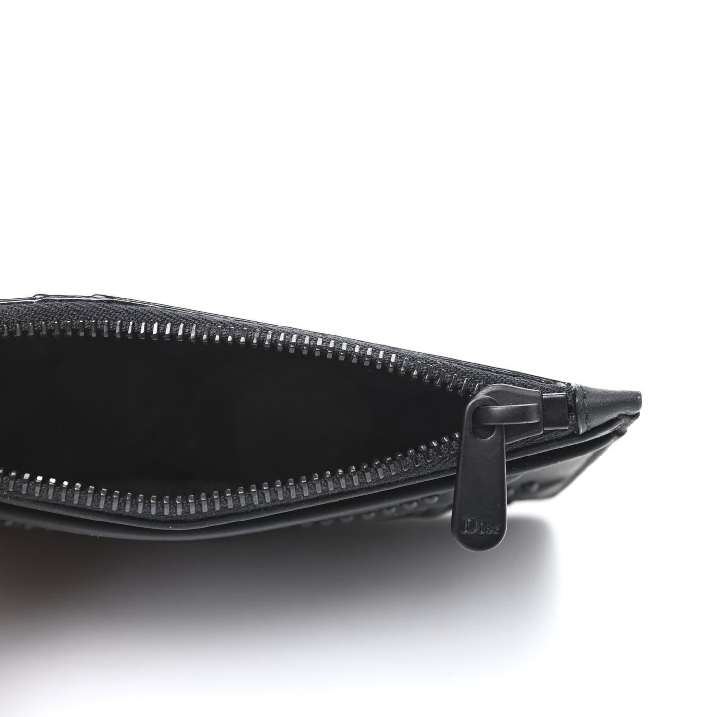 Ultra Matte Calfskin Studded Diorama Card Holder Black