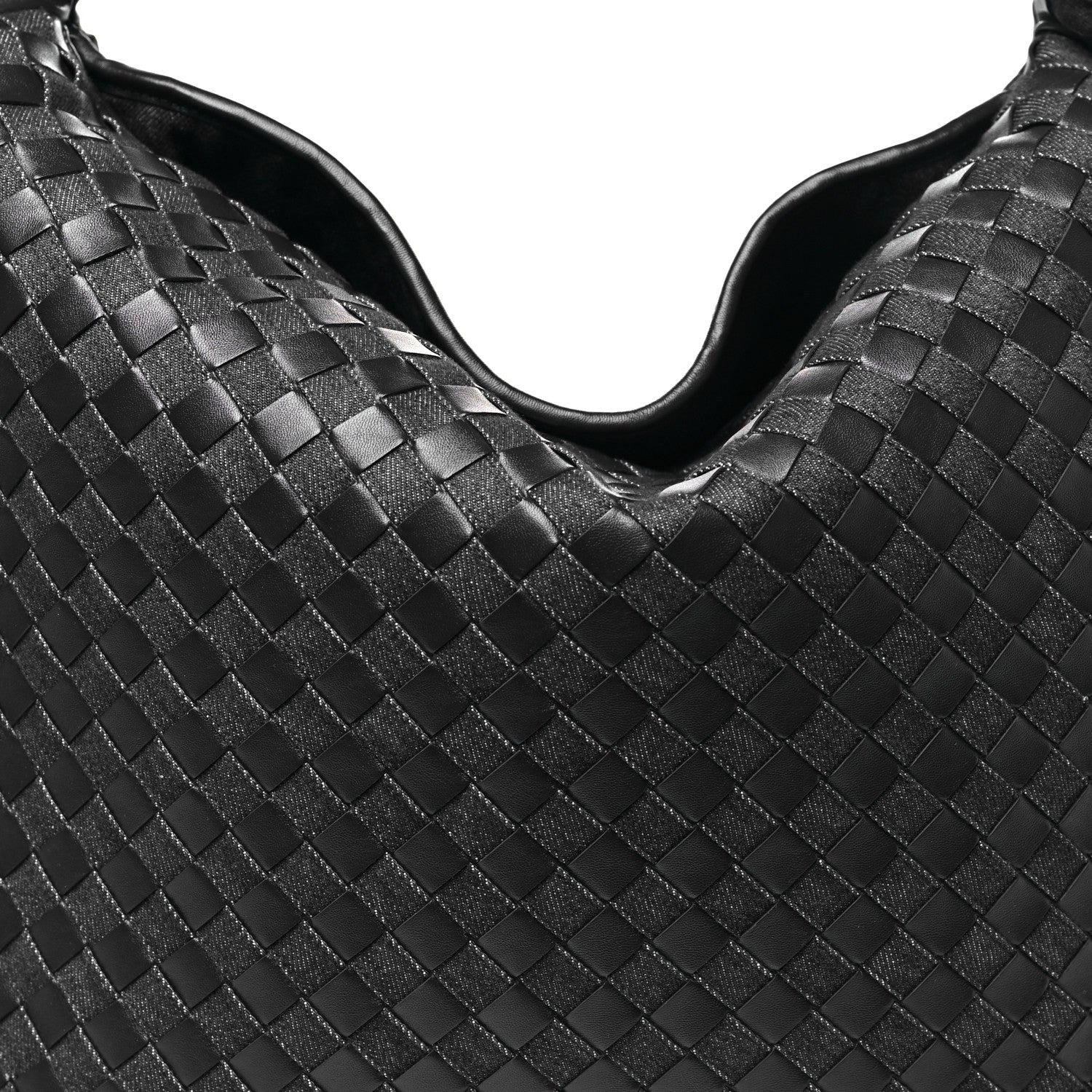 Bottega Veneta Denim Calfskin Intrecciato Large Hop Abyss Indigo 7 of 9