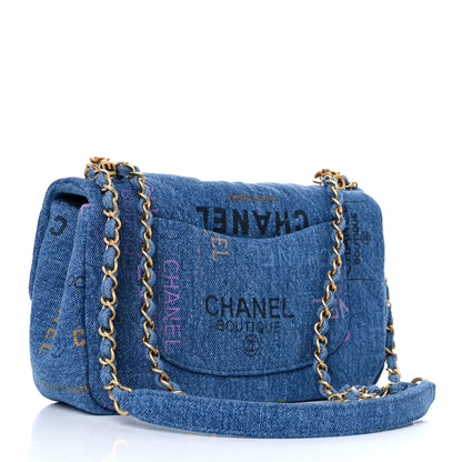 Chanel Denim Quilted Mini Denim Mood Rectangular Flap Blue Multicolor 3 of 10