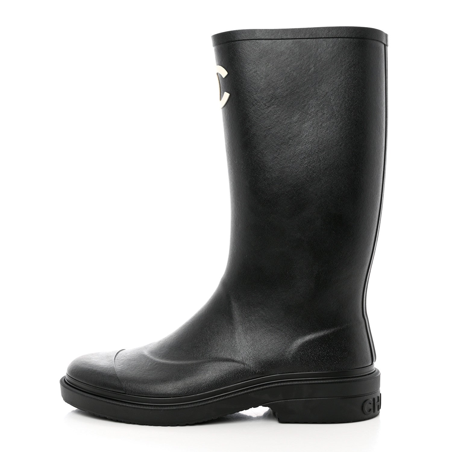 Chanel Caoutchouk CC High Boots 40 Black 1 of 12