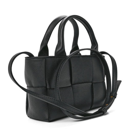 Bottega Veneta Grained Calfskin Maxi Intrecciato Mini Arco Tote Black 3 of 10