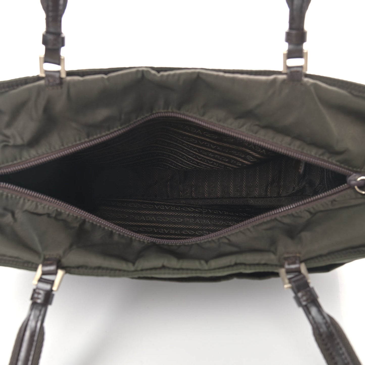 Tessuto Nylon Soft Calfskin Shopping Tote Ebano