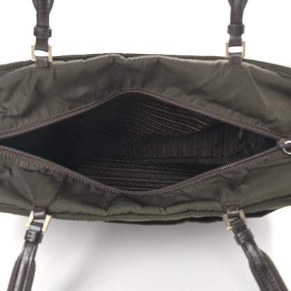 Prada Tessuto Nylon Soft Calfskin Shopping Tote Ebano 4 of 10