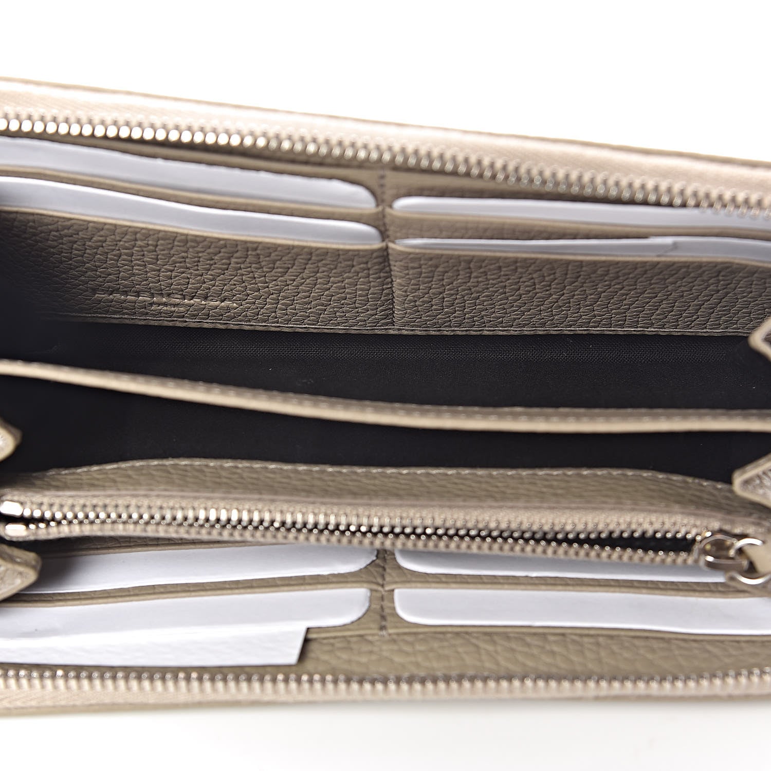 Balenciaga Veau Grana Perforated Blackout Hardware Continental Zip Around Wallet Gris Cendre 5 of 7