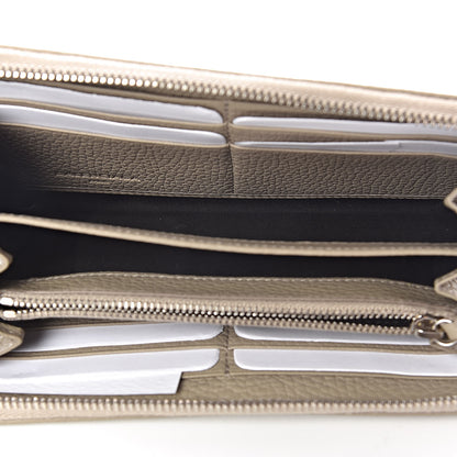 Balenciaga Veau Grana Perforated Blackout Hardware Continental Zip Around Wallet Gris Cendre 5 of 7