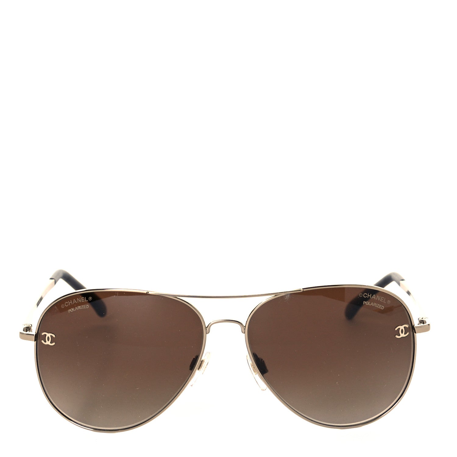 Chanel Aviator CC Sunglasses 4189-T-Q Gold 2 of 5