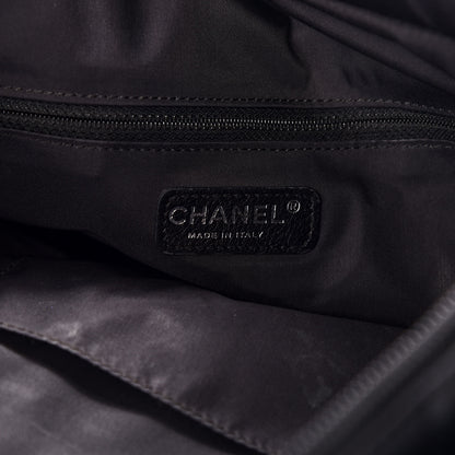 Chanel Coated Canvas Quilted Large Paris Biarritz Tote Black 10 of 22