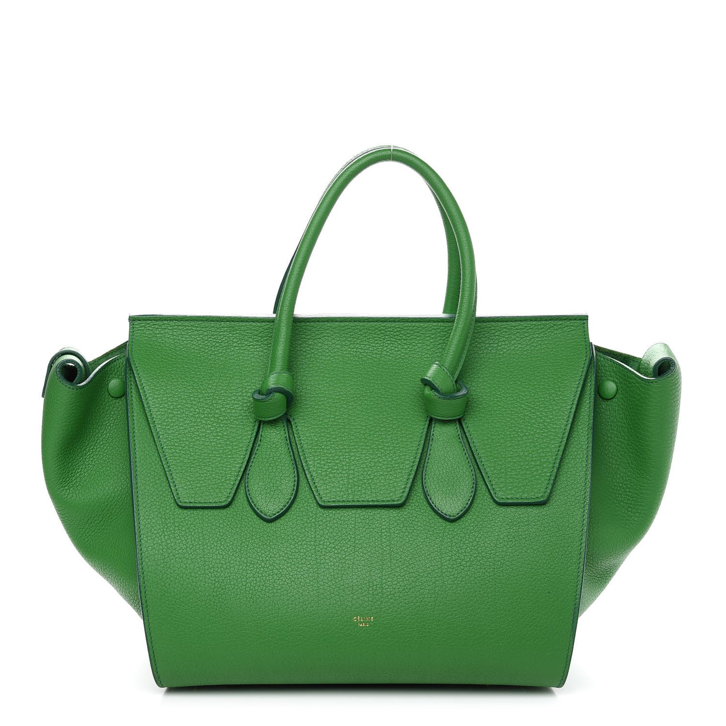 Crisped Calfskin Small Tie Knot Tote Grass Green