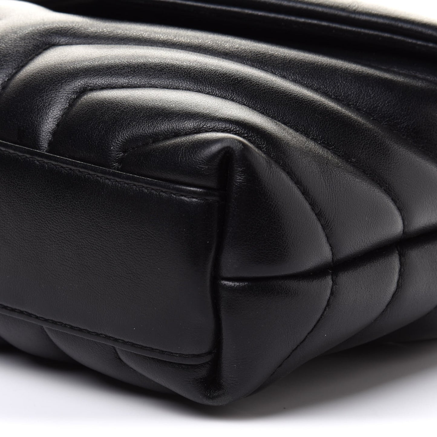 Calfskin Y Quilted Monogram Toy Loulou Crossbody Bag Black