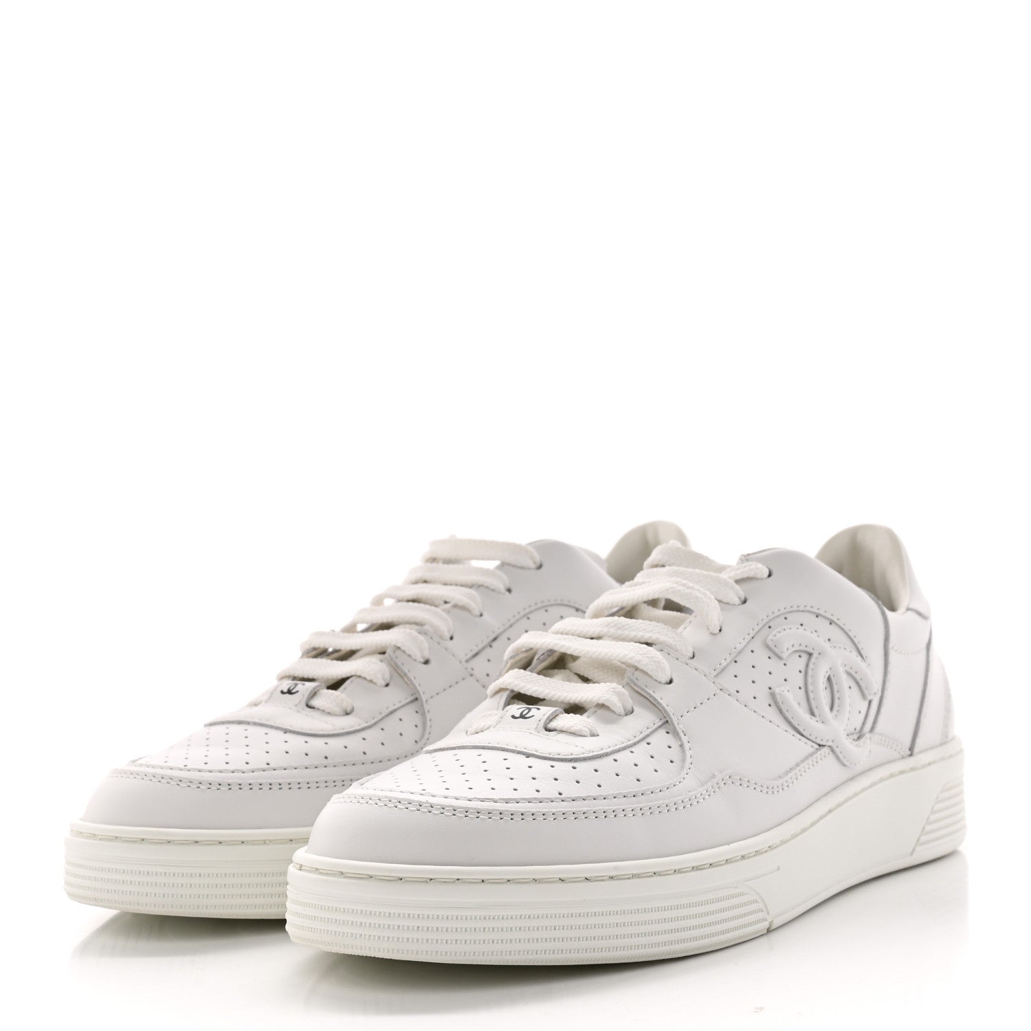 Chanel Calfskin CC Womens Sneakers 40.5 White 3 of 12