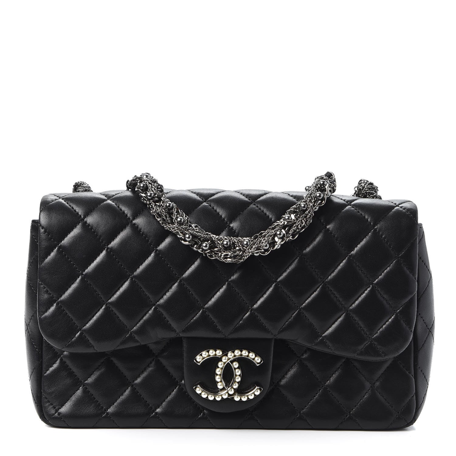 Chanel Lambskin Quilted Medium Westminster Pearl Flap Black 1 of 9