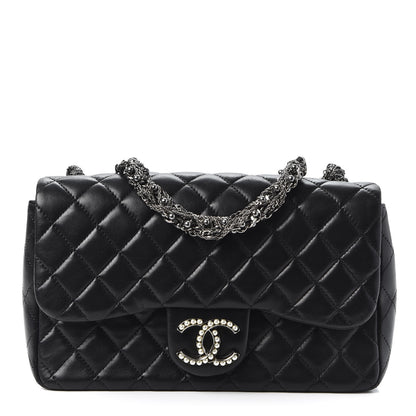 Chanel Lambskin Quilted Medium Westminster Pearl Flap Black 1 of 9