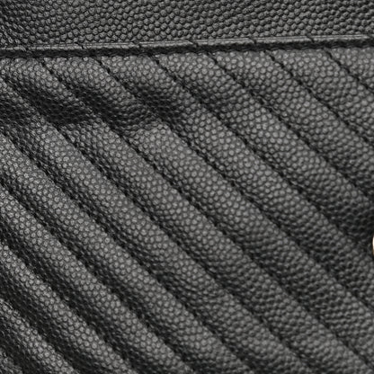 Chanel Caviar Chevron Quilted Wallet On Chain WOC Black 12 of 13