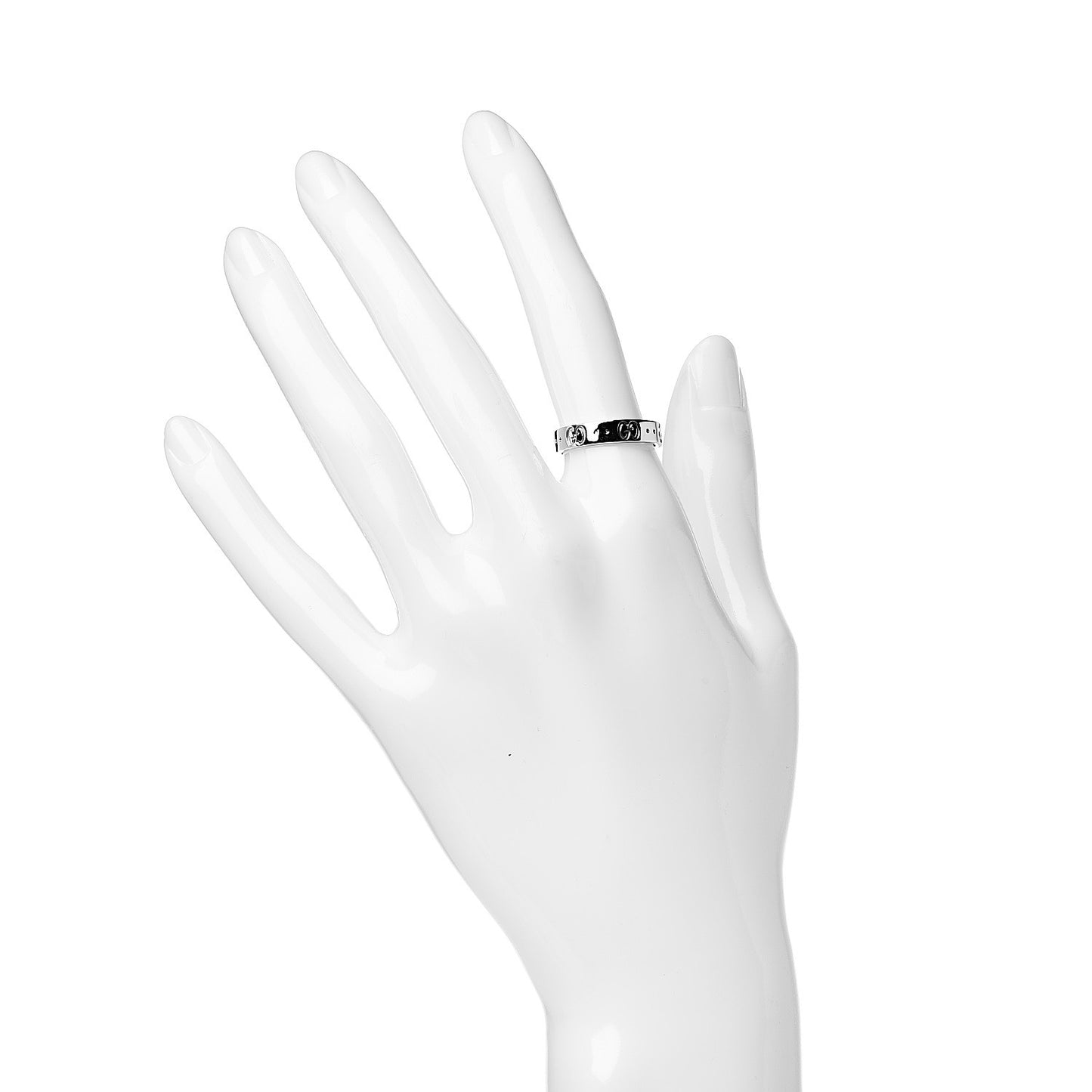 18K White Gold 4mm Icon Thin Band Ring 52 6