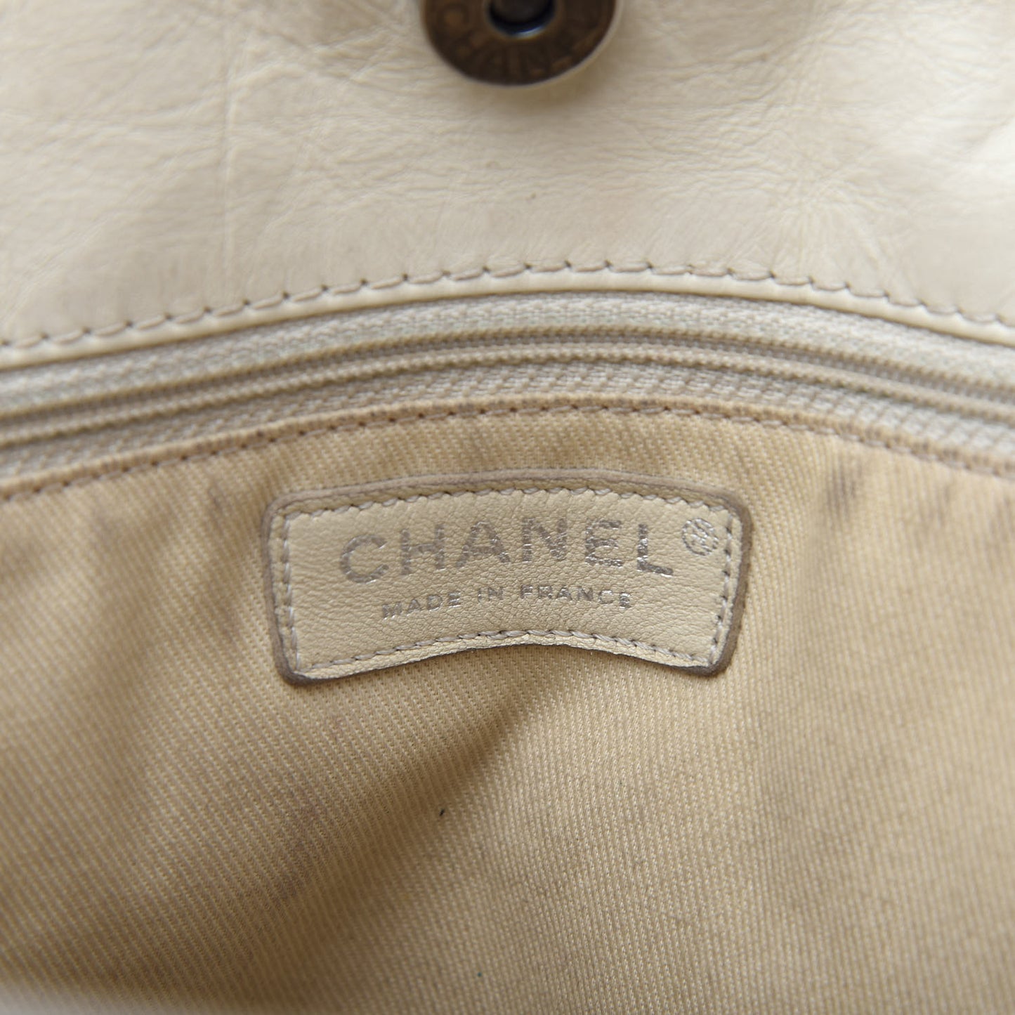 Calfskin Small Shopping In Moscow Tote Beige Clair