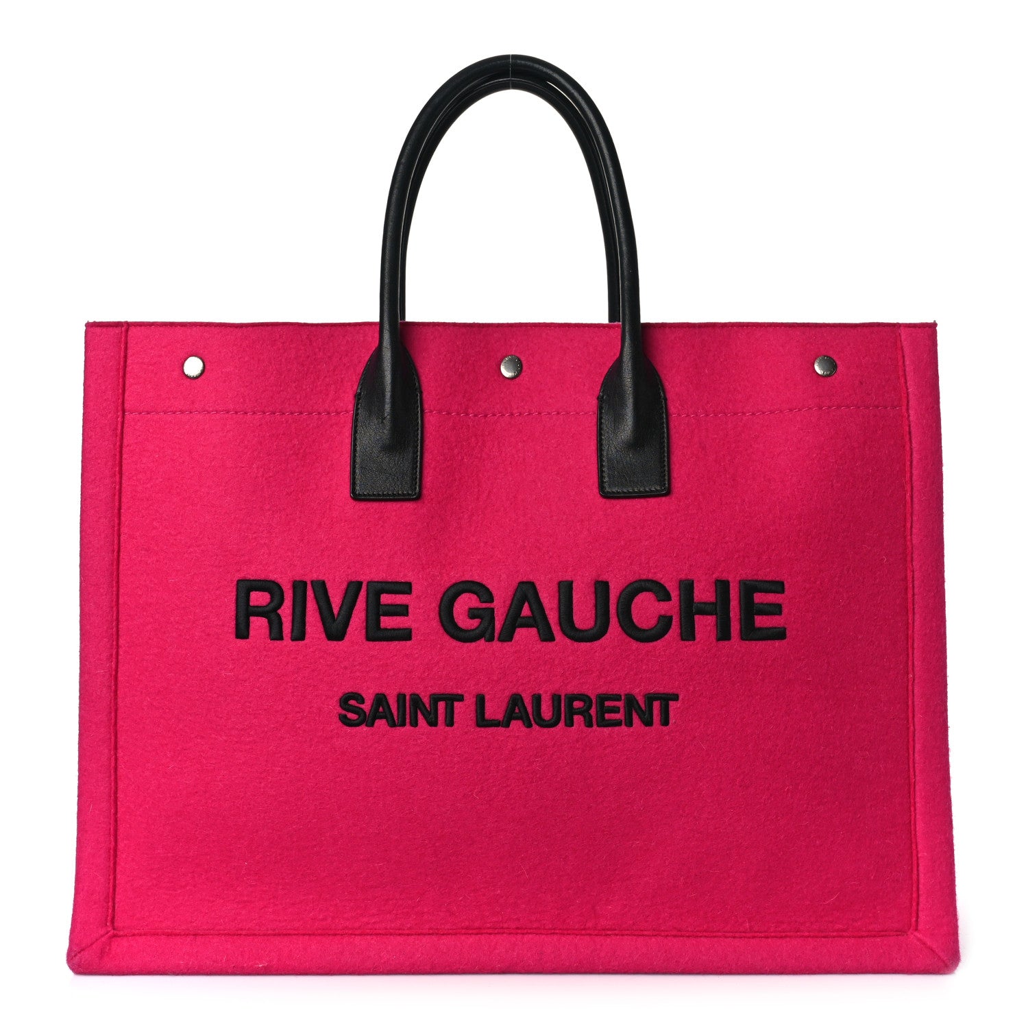 Saint Laurent Wool Rive Gauche Tote Fuchsia 2 of 8