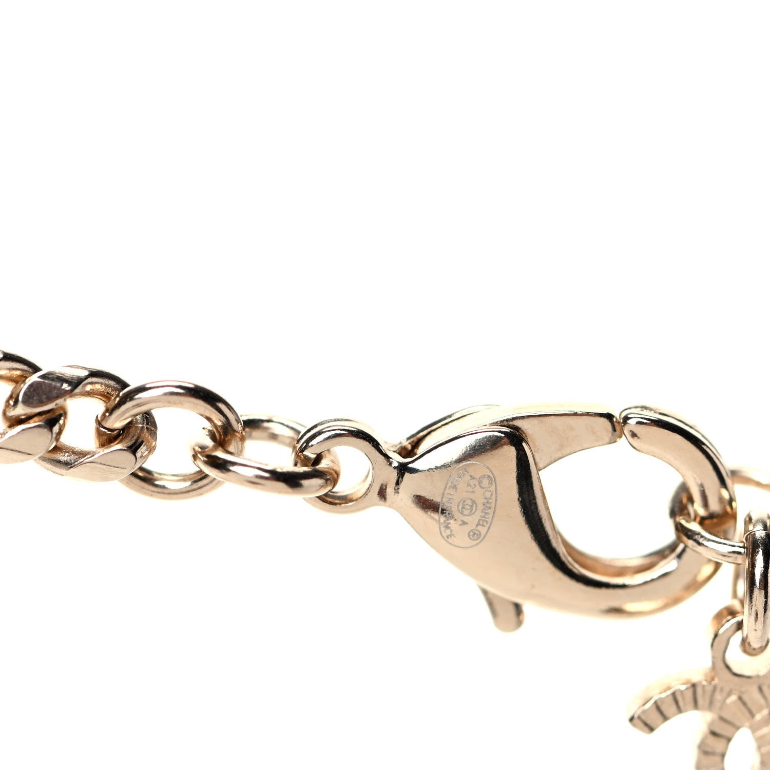 Chanel Pearl Crystal Chain CC Necklace Gold 5 of 5