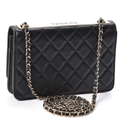 Chanel Lambskin Quilted Trendy CC Wallet On Chain WOC Black 2 of 10