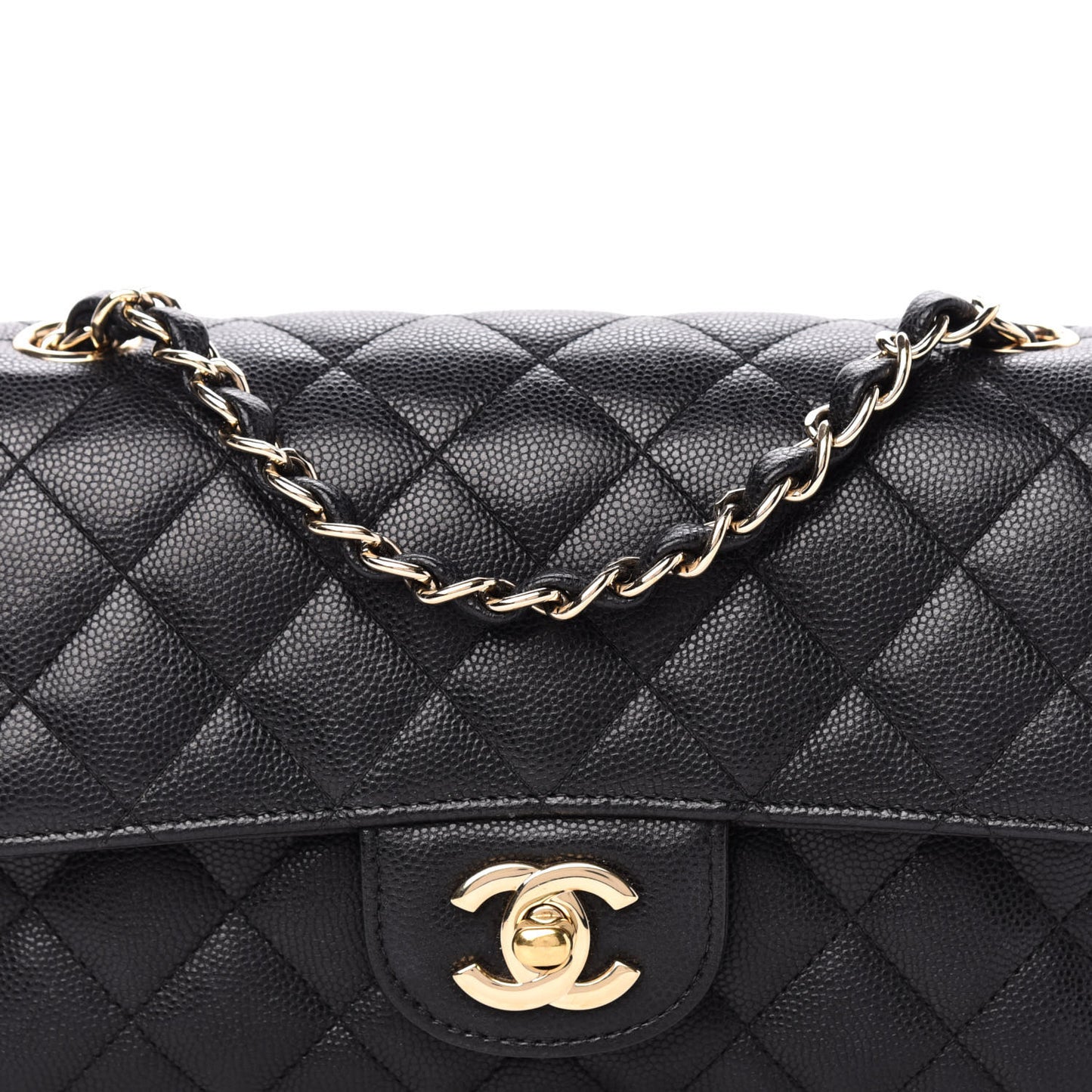 Caviar Quilted Mini Rectangular Flap Black