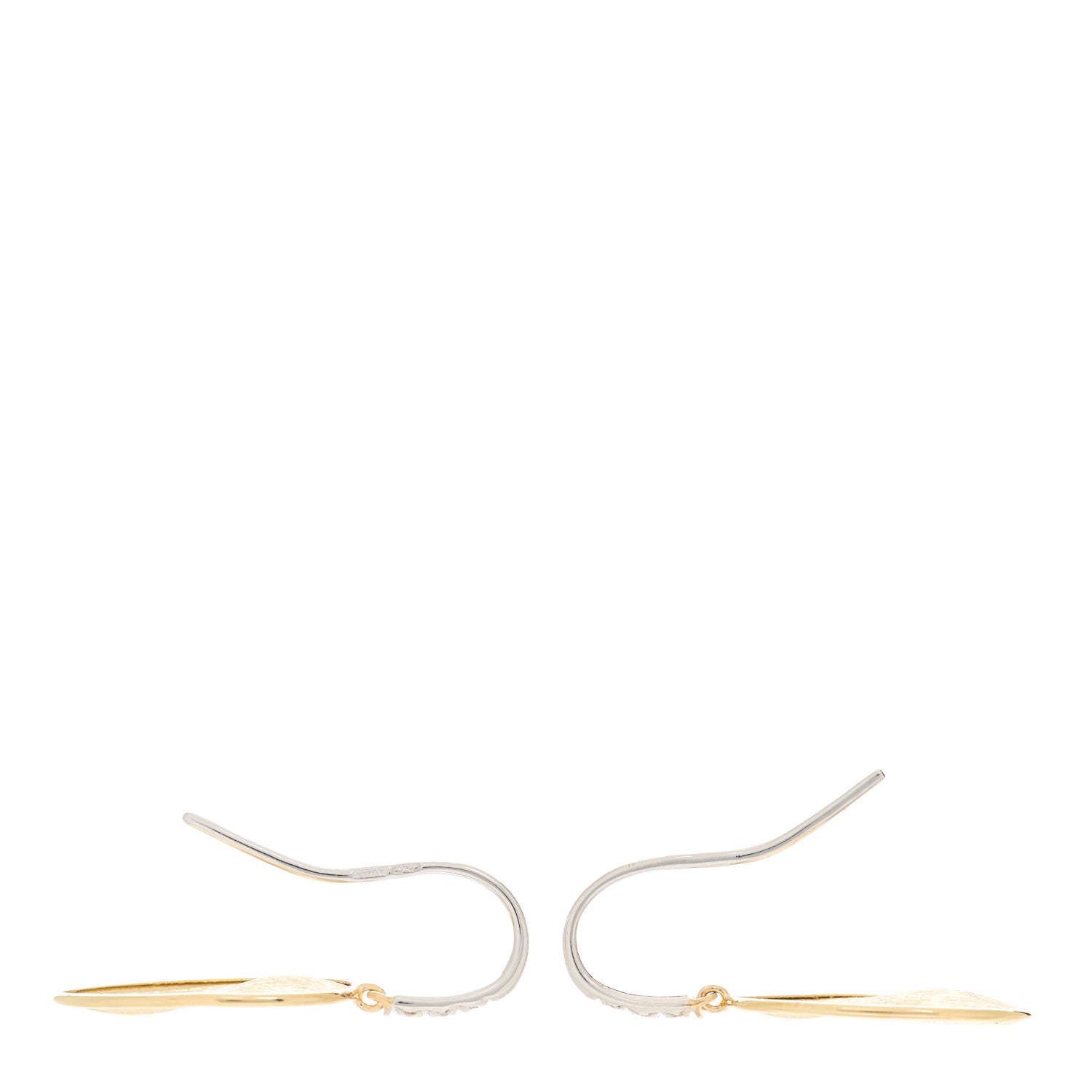 Marco Bicego 18K Yellow White Gold Diamond Small Lunaria Drop Earrings 3 of 5