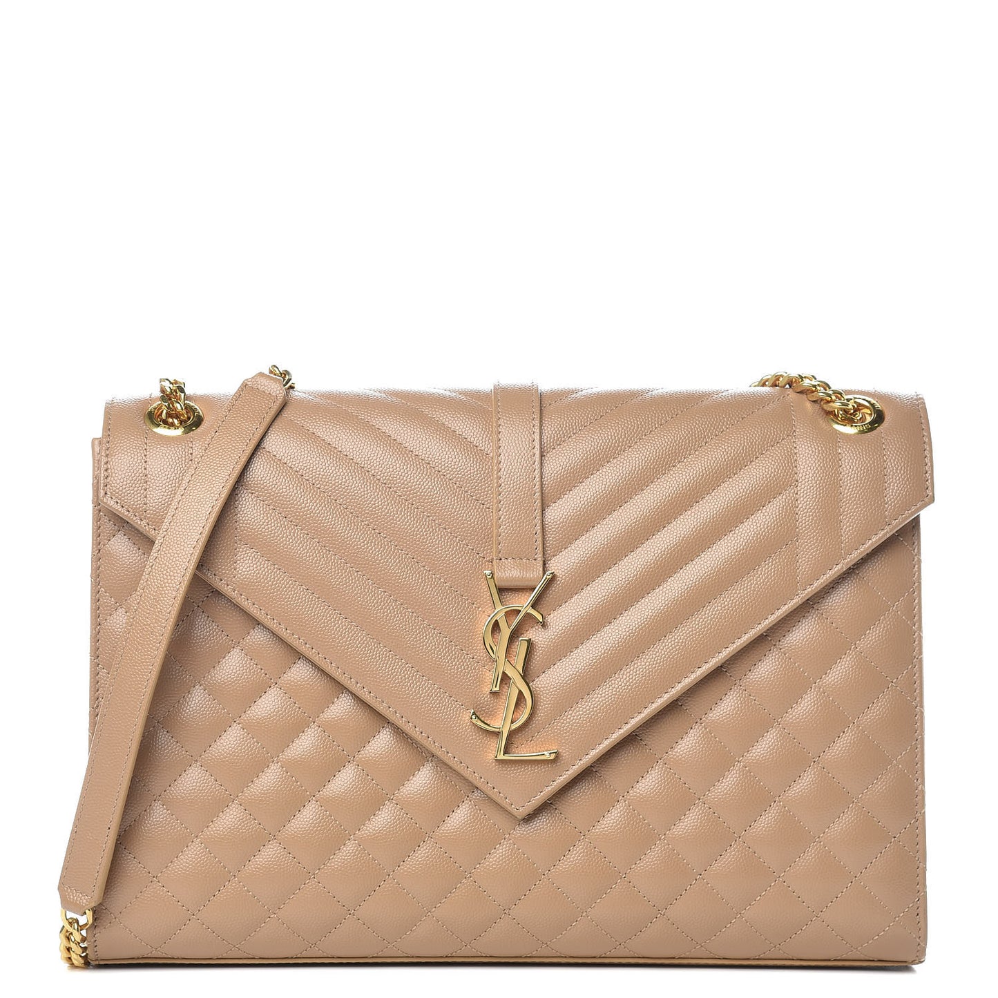 Grain De Poudre Mixed Matelasse Large Triquilt Monogram Satchel Cork