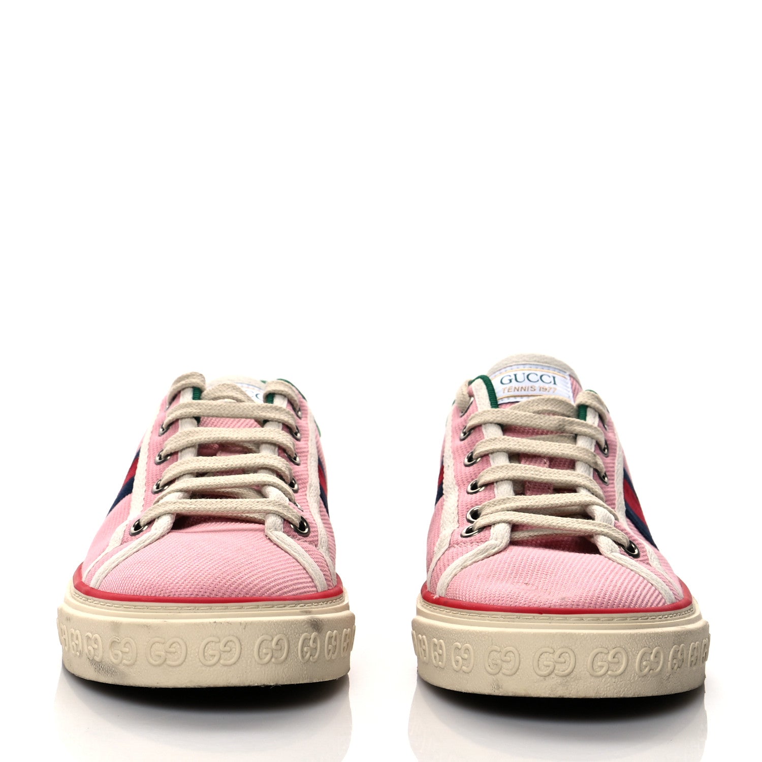 Gucci Canvas Web Womens 1977 Tennis Sneakers 40.5 Wild Rose Mystic White 2 of 11