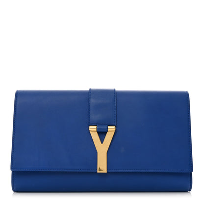 Saint Laurent Calfskin Classic Y Ligne Clutch Royal Blue 1 of 7