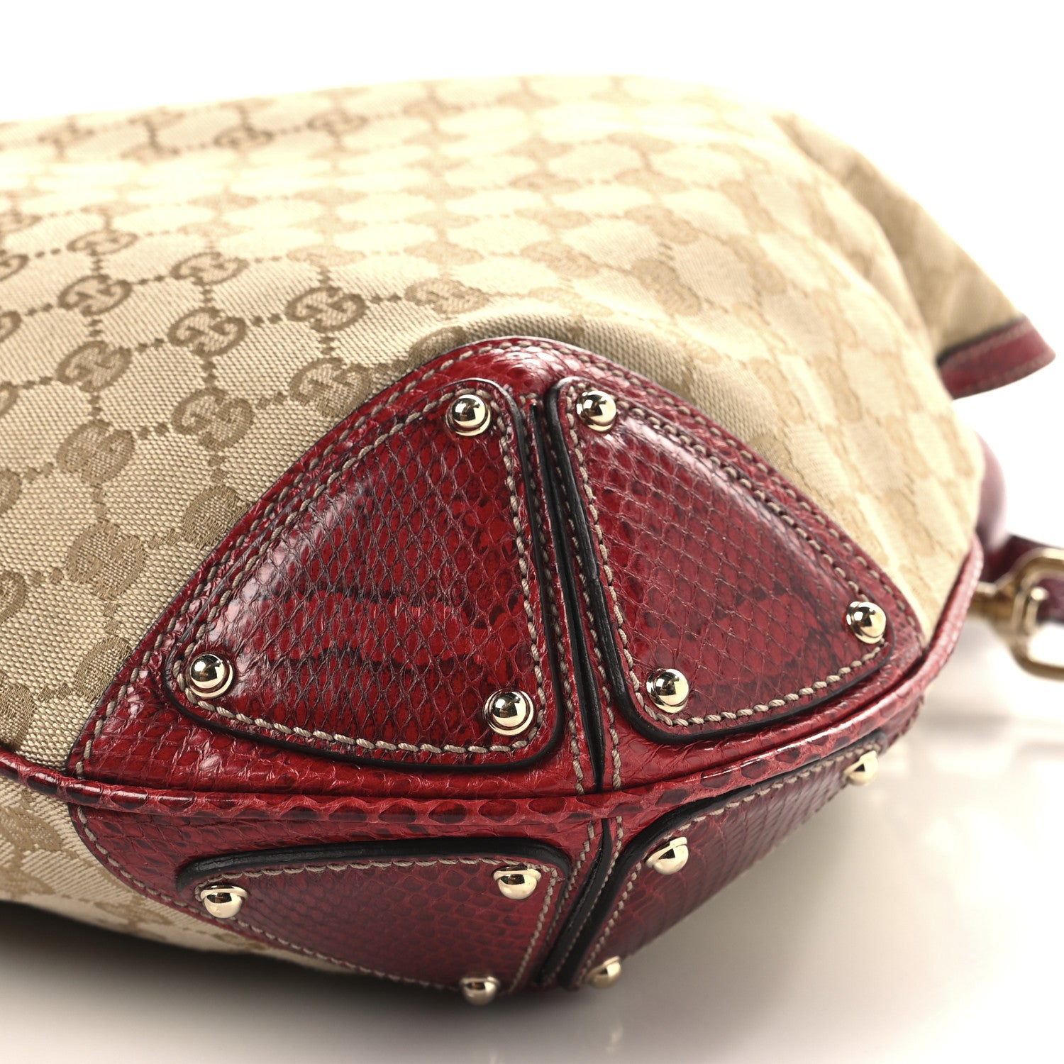 Gucci Monogram Snakeskin Large Unicef Indy Top Handle Hobo Red 10 of 10