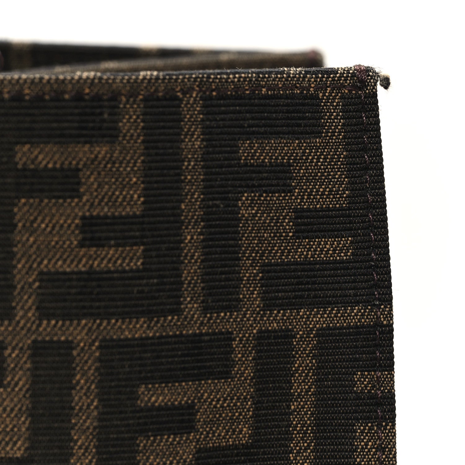 Fendi Recycled Fabric Jacquard Vitello Astro FF 1974 Shopping Tote Tobacco Moro Ebano 11 of 11
