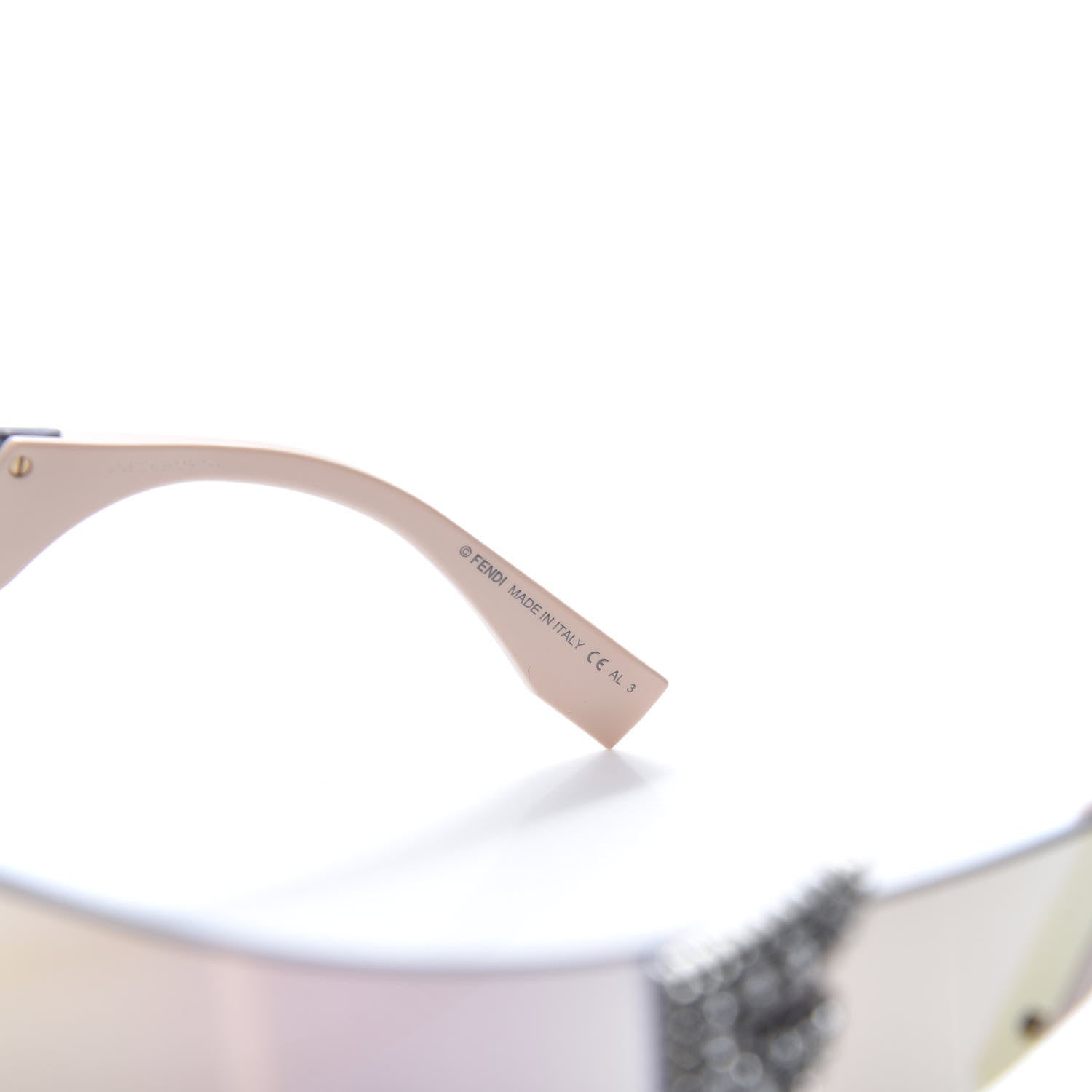 Fendi Mirrored Crystal Embellished FFreedom Shield Sunglasses FF 0382/S Pink 7 of 8